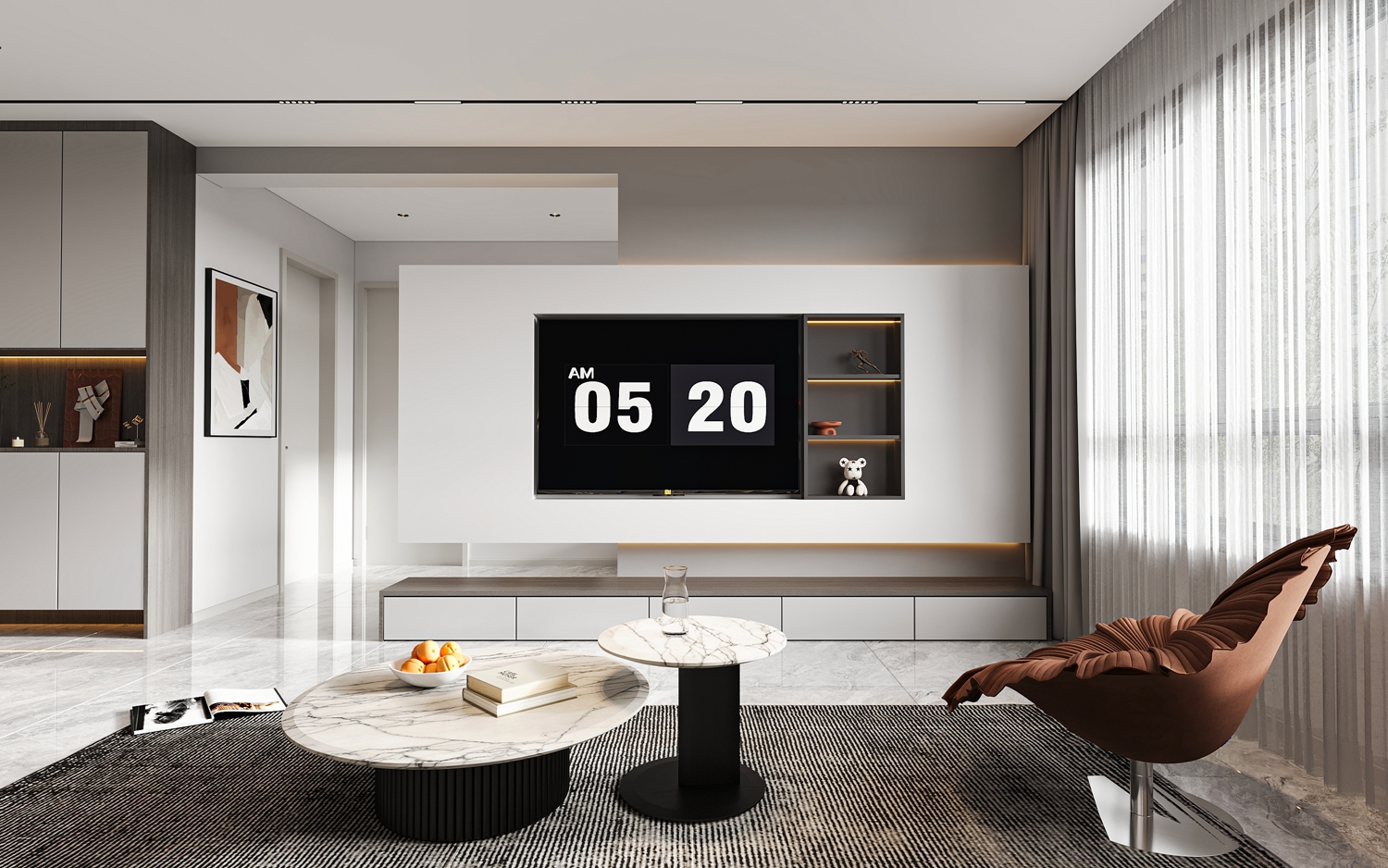 东方瑞景105㎡现代风格效果图