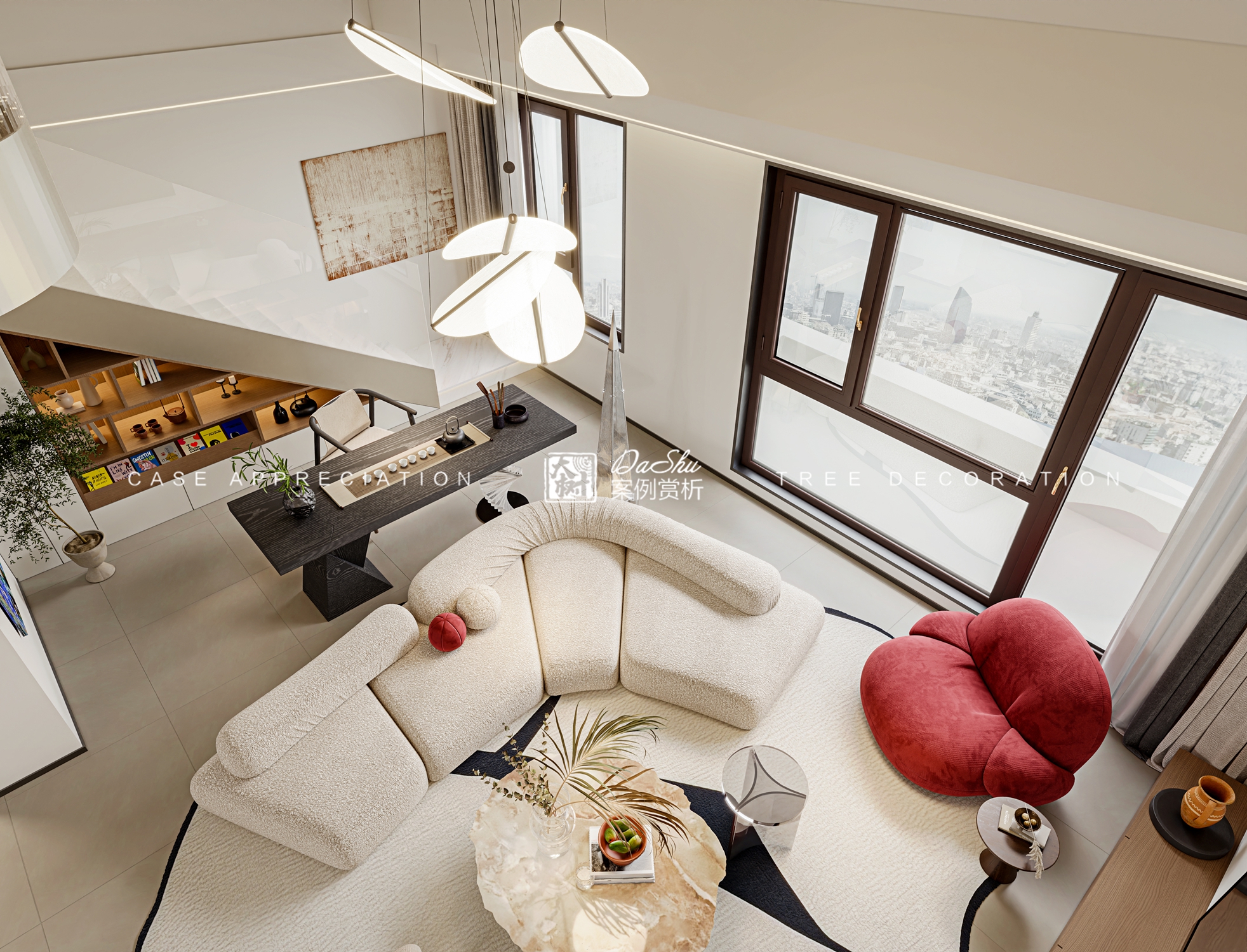 华润中央公园110㎡现代风格效果图