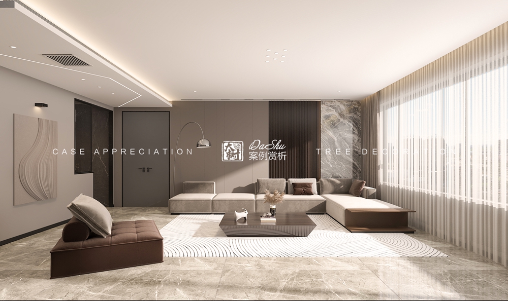 中海天誉160㎡极简风格效果图