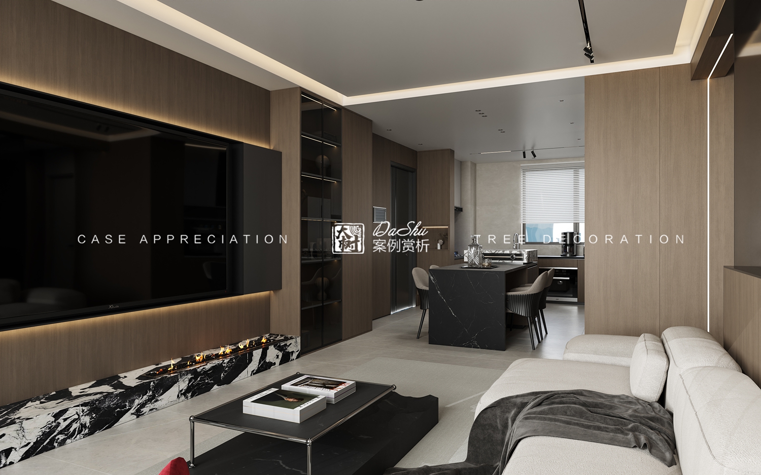 珍宝岛90㎡意式风格效果图