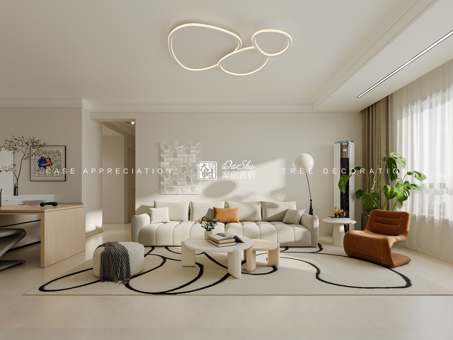 汇龙拾光里77㎡奶油风效果图