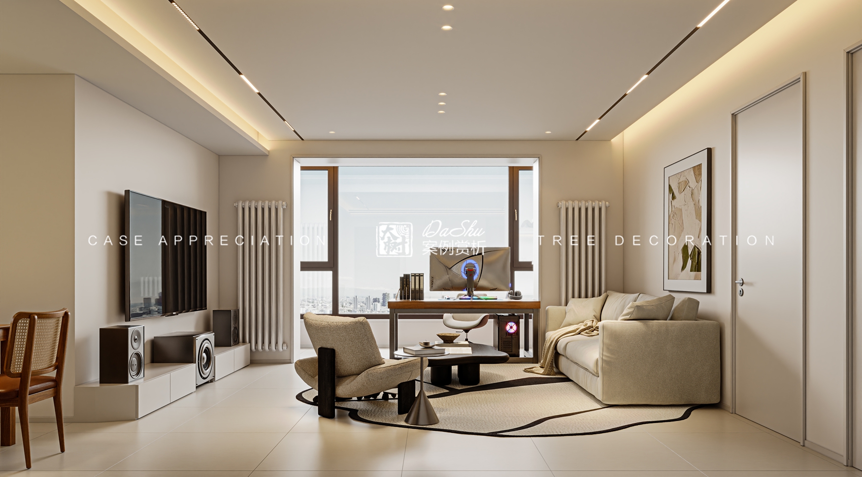 理工大学家属楼94㎡现代风格效果图