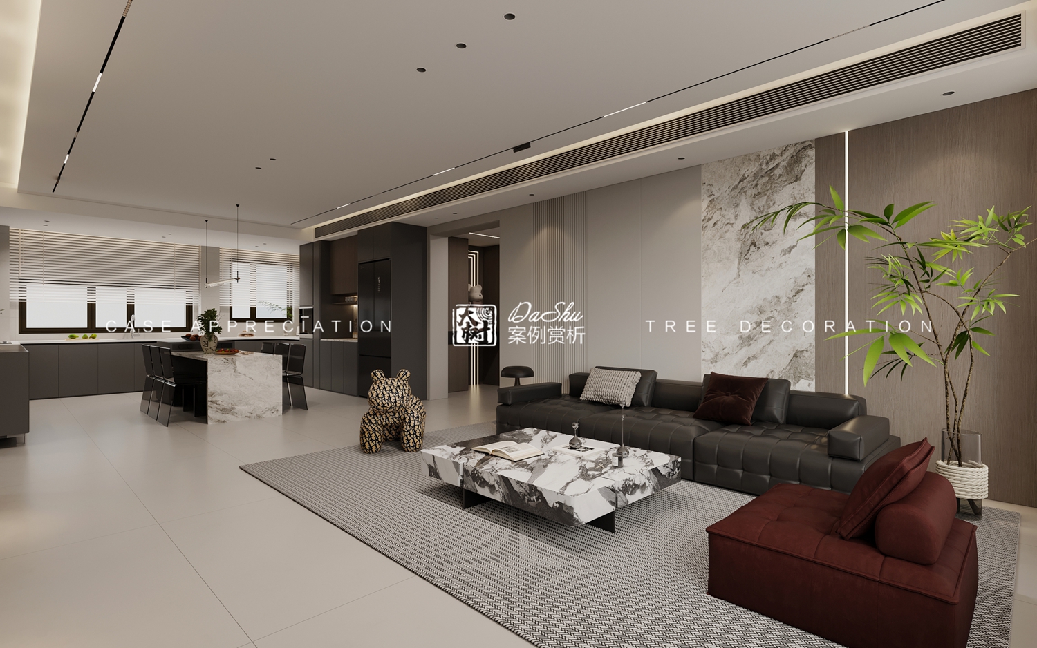 富达蓝山96㎡现代风格效果图