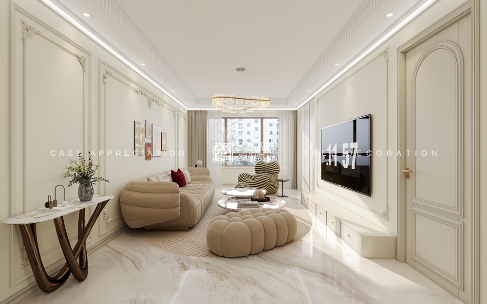 壹环四季108㎡法式风格效果图