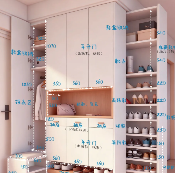 玄关鞋柜这样规划，收纳 + 颜值双在线