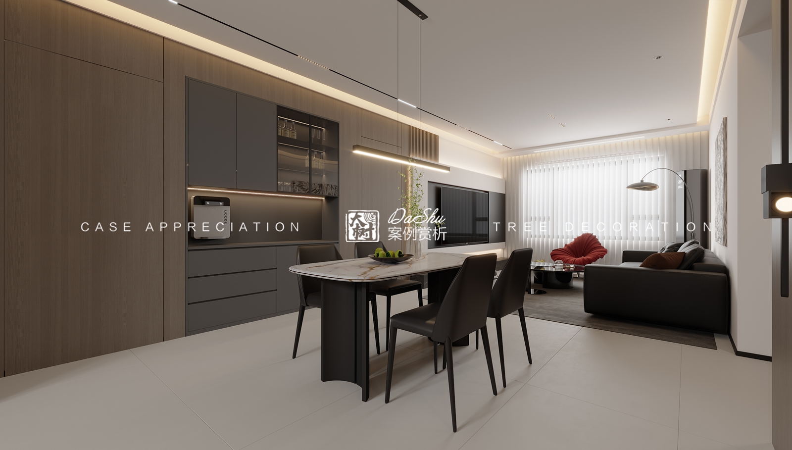 九里芳华93㎡意式风格效果图