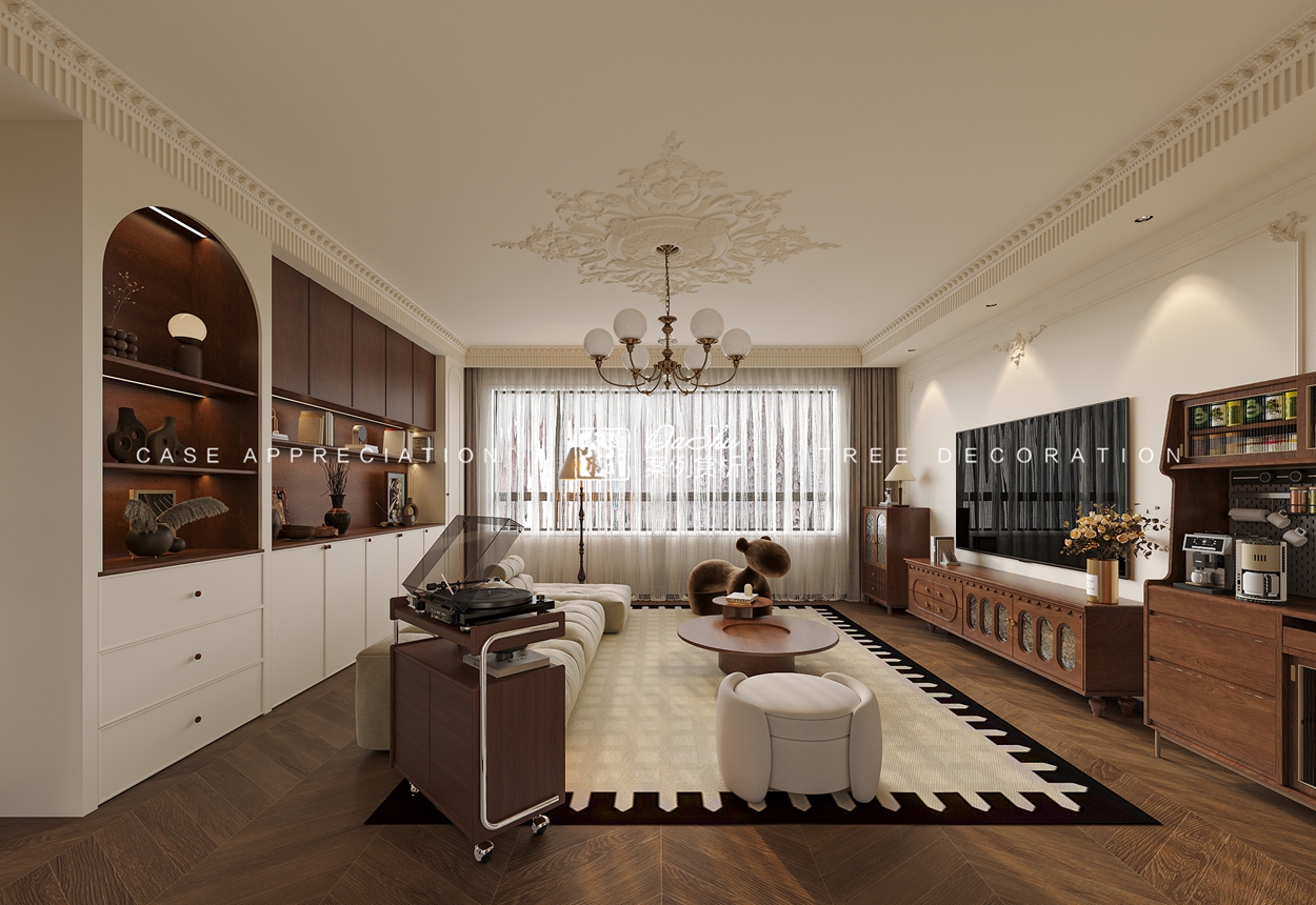 江语时代二期62㎡中古风效果图