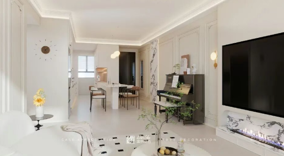 龙创睦邻｜80㎡ 巧妙留白里 重构法式的浪漫与松弛