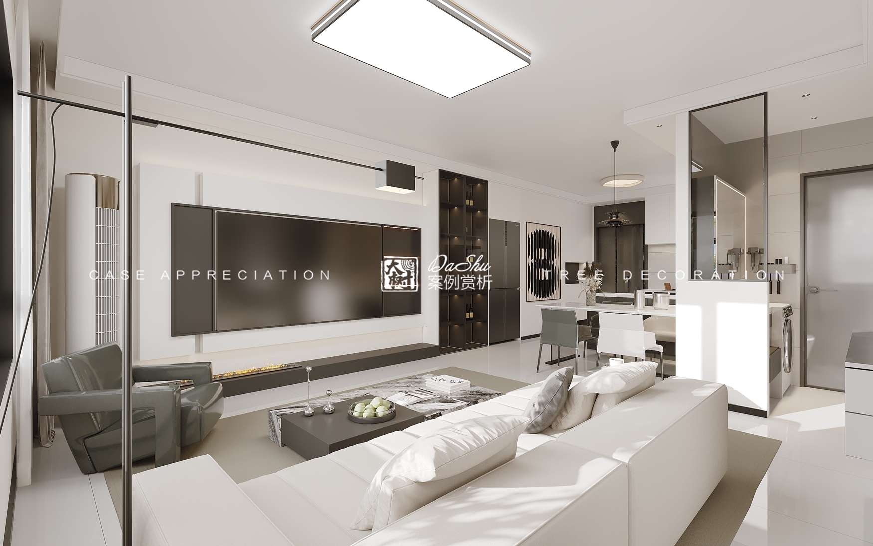 昆仑时代中心二期70㎡现代风格效果图